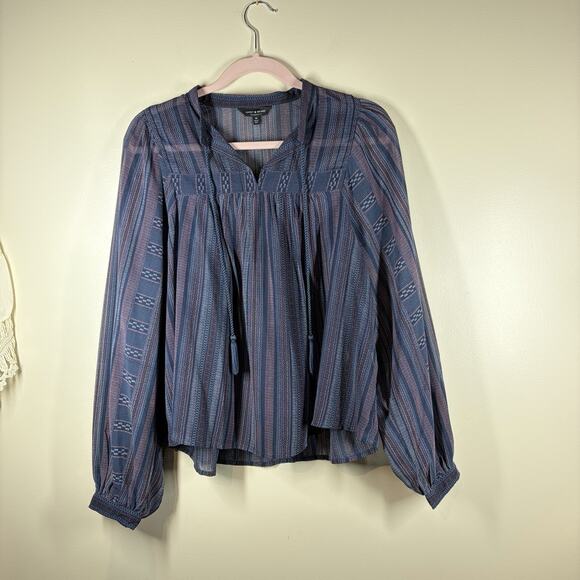 Lucky Brand Tops - Lucky Brand Blouse Top Medium Sheer Peasant Boho Festival Hippie Airy Flowy